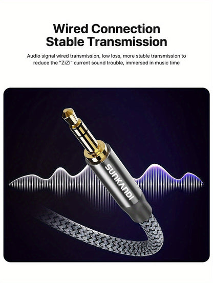 USB C to 3.5mm Audio Adapter with DAC Chip | SUNKANDI TRRS Headphone Jack Converter for iPhone 15 16 Galaxy S24 S23 iPad MacBook & All USB-C Devices – Hi-Fi Car Stereo Cord