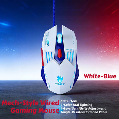 Programmable RGB Gaming Mouse Wired Ergonomic Pro-Grade with Turbo Click Multi-Mode DPI Sensitivity Dynamic RGB Lighting Forward Back Buttons USB Plug & Play for PC Laptop Mac Multiple Models