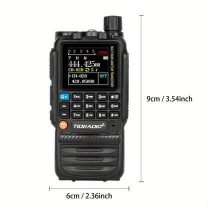 TIDRADIO TD-H3 Ham Radio GMRS Handheld Two Way Radio with USB-C Programming Charging, Long Range 2500mAh Battery, Air Band Antenna, Key Frequency Match for Outdoor Camping Emergency