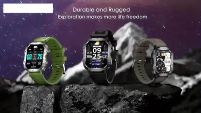 Brown Black Large Screen Smartwatch – Wireless Calling & SMS, Fitness Tracker, Remote Camera Control, USB Rechargeable – Unisex Business Watch for Men & Women iPhone & Android Compatible