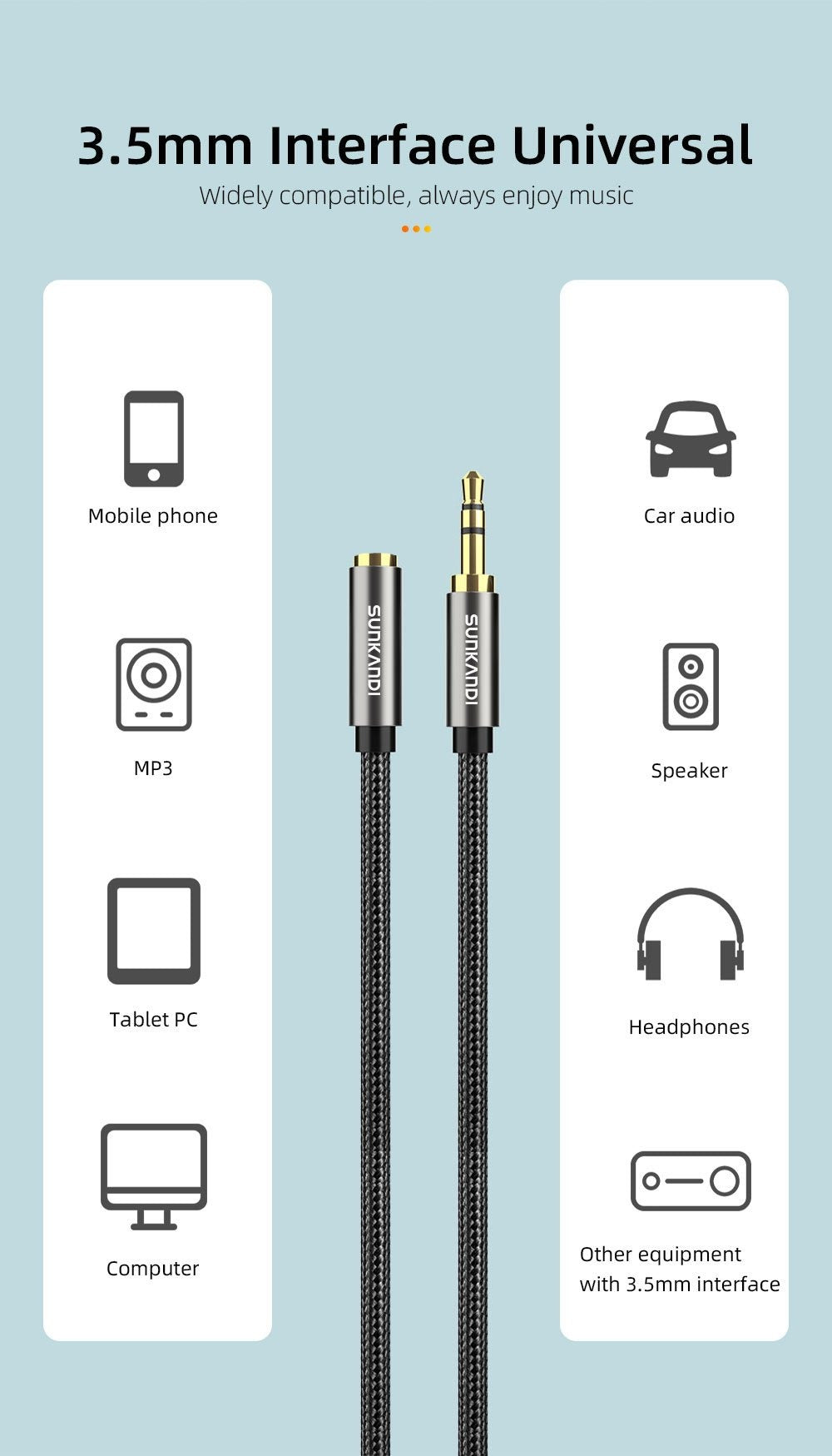 3.5mm TRRS Headphone Extension Cable with Mic Male to Female Stereo Audio Cable for Smartphone PC TV Headphone PS4 Car Audio Speaker Gaming