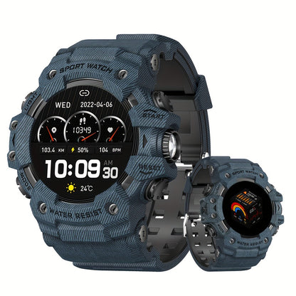 Tactical Smartwatch for Men, LED Flashlight & SOS Emergency, 1.32" TFT Screen, Bluetooth Calling, 100+ Sport Modes, Heart Rate SpO2 Sleep Tracker, Camouflage & Matte Colors – iPhone & Android Compatible