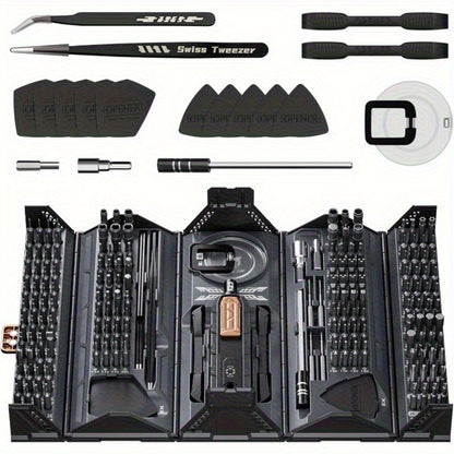 180-in-1 Precision Screwdriver Set – Magnetic Professional Repair Kit for Laptop, Phone, Camera, Tablet, Game Console & Glasses, Angular Container Case Design