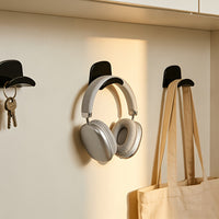 [Storage Set] Silvery Headphones + Black No-Drill Hook