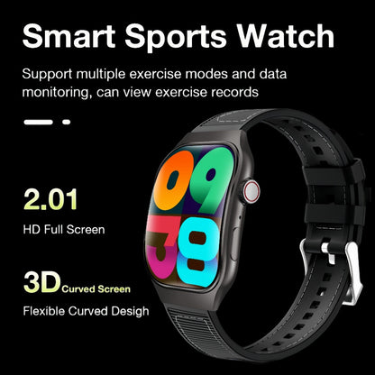 Smartwatch with Mini Games & Voice Assistant, 2.01" Curved Full Touch Screen, HD Wireless Calling, 100+ Sport Modes, Heart Rate SpO2 Sleep Tracker, Magnetic Charging, Deployable Buckle – Men & Women