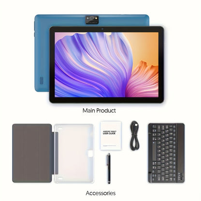 WiFi 6 Tablet Android 13 10 Inch 11 Inch 7GB RAM 64GB ROM 512GB Expandable 8MP Dual Camera Type-C Stereo Speakers Protective Case or Keyboard Kit Included – TAB10 & TAB11