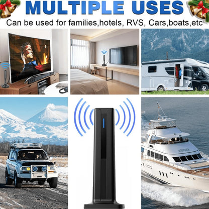 Magnetic Base TV Antenna Indoor – 4K 1080P HD, VHF & UHF Signal Booster Amplifier, Portable Digital Antenna for All TVs, 1pc or 2pcs Bundle