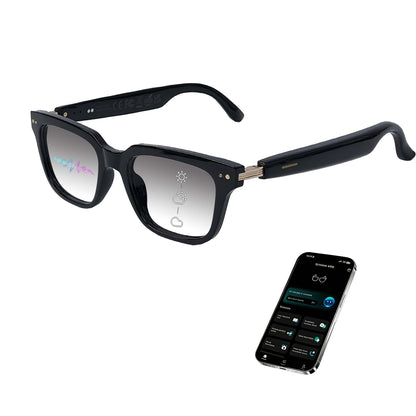 AI Smart Glasses with GPT Voice Assistant & Real-Time Translation 160+ Languages – Photochromic Lenses, Anti-Blue Light, Built-in Speaker & Mic, Unisex Wearable Tech Eyewear