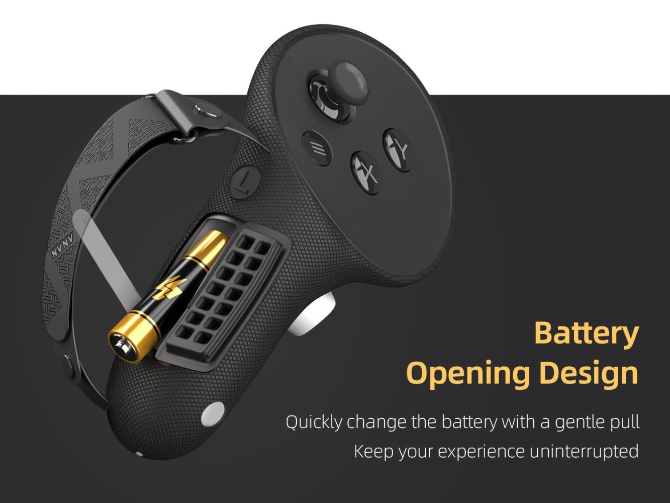 Meta Quest 3 & 3S Controller Grip Cover Silicone Hand Strap Protector - Anti-Throw Knuckle Strap Adjustable Battery Opening VR Controller Accessories for Meta Quest 3 and Quest 3S