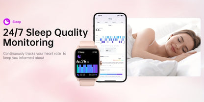 Smartwatch with Built-in Alexa FAWEIO 1.8" HD Touch Screen, Bluetooth Calling, 100+ Sport Modes, Fitness Tracker Heart Rate Sleep Monitor, Compatible with iPhone & Android – Smart Watch for Women Men 14 Colors