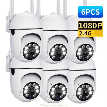 6-Pack Indoor Security Camera 1080P Full HD, 355° Pan Tilt, Night Vision, Two-Way Audio, Motion Detection, WiFi, USB Powered, App Control – Home Security System