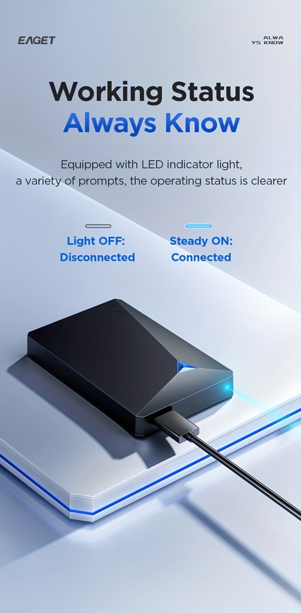 Portable External Hard Drive USB 3.0 High-Speed Mechanical HDD Mobile Backup Storage Plug & Play for PC Desktop MacBook PS4 Xbox Smart TV – EAGET Compact Travel Hard Disk