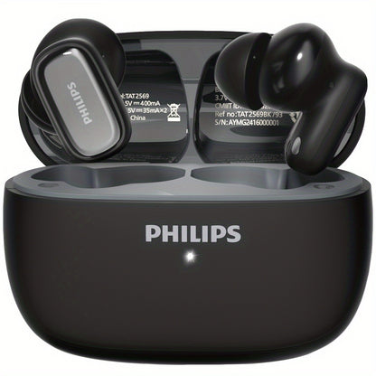 Philips TAT2569 Noise Cancelling Wireless Earbuds Touch Control USB-C Fast Charging 5H Playtime True Wireless Headphones Compatible iOS Android Black Blue White