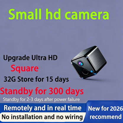 360-Degree Mini Smart WiFi Security Camera 1080P with Night Vision, Motion Detection Alarm, Pet Monitor & Nanny Cam – Battery or USB Powered, 2.4GHz & 5GHz, No Dead Angle Home Surveillance