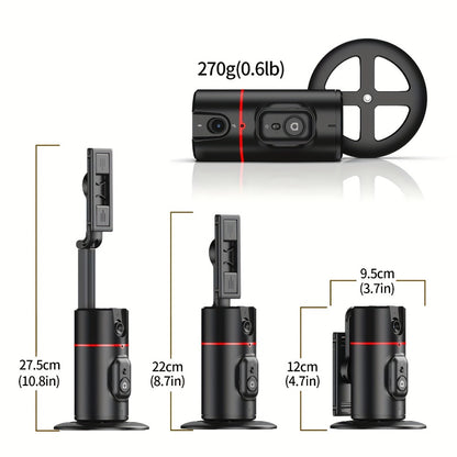 Gesture Control Auto Face Tracking Tripod with 360° Rotation & Wireless Remote No App Required – Smart AI Phone Holder for Vlogging Live Streaming TikTok YouTube Fitness iPhone Android Black Pink
