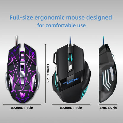 Programmable RGB Gaming Mouse Wired Ergonomic Pro-Grade with Turbo Click Multi-Mode DPI Sensitivity Dynamic RGB Lighting Forward Back Buttons USB Plug & Play for PC Laptop Mac Multiple Models