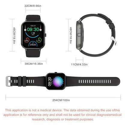 Fitness Smartwatch 1.83 Inch HD+ Full Touch Screen Bluetooth 5.2 Wireless Calling Step Tracker Distance Calorie Counter Wristband for Men Women Compatible with iPhone Android – Black Pink Silver