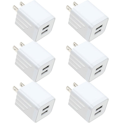 Dual Port USB Wall Charger 2.1A – JOZASHON 5V Cube Power Adapter Charging Block Brick for iPhone 16 15 14 13 12 11 Pro Max SE XS XR X 8 7 6 Plus, Samsung Galaxy, Android Phones (3-8 Pack)