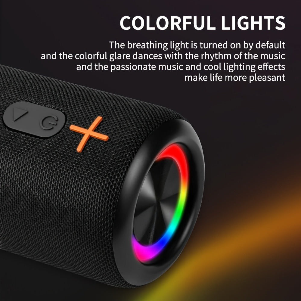 RGB Breathing Light Bluetooth Speaker 2-in-1 Dual Channel Wireless Stereo – Battery or USB Powered, Portable Indoor Outdoor Speaker for Parties, Office, Bedroom, Kitchen, Desk Use