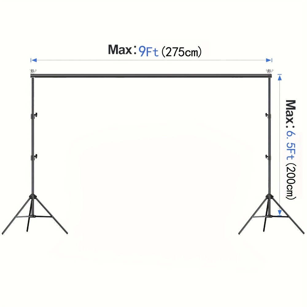 Backdrop Stand 9x6.5ft Adjustable Photography Banner Support Stand for Party Wedding Baby Shower Graduation Photoshoot Projector Screen Movie Night Balloon Arch Event Decoration