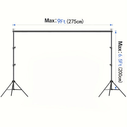 Backdrop Stand 9x6.5ft Adjustable Photography Banner Support Stand for Party Wedding Baby Shower Graduation Photoshoot Projector Screen Movie Night Balloon Arch Event Decoration