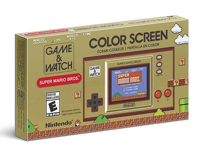 Game & Watch Super Mario Bros. Limited Edition Golden Handheld with Super Mario Bros., The Lost Levels & Ball – 2.36" Color Screen, 35 Clock Animations, Nintendo Retro Collectible