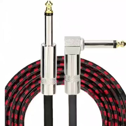 Guitar Bass Amplifier Cable with RCA Connectors – 10ft & 20ft, Tinned Copper Core, Durable Flexible Round Design, Universal Instrument Amp Cable for Electric Guitar, Bass, Keyboard & More