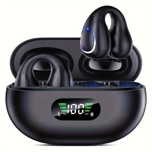 Open Ear Wireless Earphones Bluetooth 5.4, 360° Ambient Awareness, ENC Crystal-Clear Calls, Secure Sport Fit, All-Day Comfort, Touch Control - TWS Earbuds for Running, Gym & Outdoor Use
