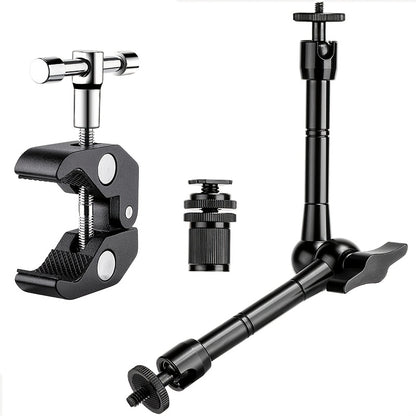 Magic Arm 11 Inch Friction Articulating with Super Clamp – Camera Arm for DSLR, LCD Monitor, LED Light, Photo Studio, Streaming & Outdoor Camping Fishing Mount