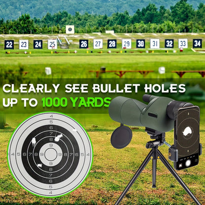 25-75x60 Spotting Scope with Tripod, Carrying Bag & Smartphone Adapter | High-Power Variable Zoom Scope for Target Shooting, Hunting, Bird Watching & Outdoor Sports – Best Gift for Dad