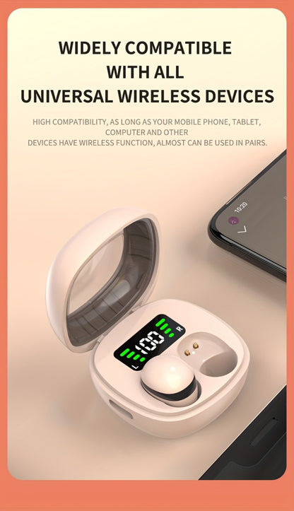 HiFi Touch Control Wireless Earbuds, Ultra-Small In-Ear Headphones with LED Charging Case & Built-In Mic, Stereo Sound, Fitness Running Sleep Work Travel Earphones Compatible with iOS & Android