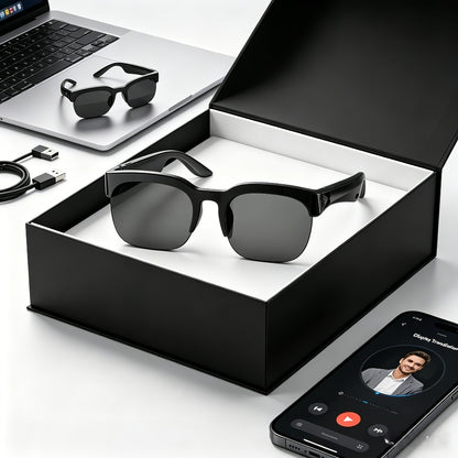 Real-Time Translation Glasses with AI Meeting Summarization – 160 Languages, Wearable AI Translator for Business Travel, Conferences & Daily Use, Lightweight Unisex Smart Eyewear for Men & Women