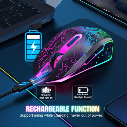 RGB Wireless Gaming Mouse Rechargeable Silent Click Colorful LED Lights 2.4G USB Nano Receiver USB-C Charging PC Mac Laptop Desktop Chromebook Black White Pink