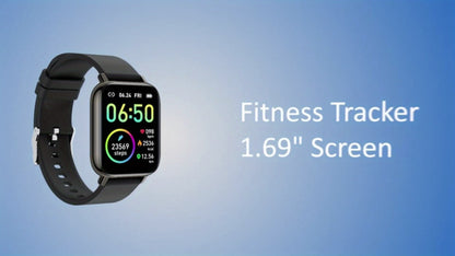 1.69 Inch Big Screen Smartwatch 100 Sport Modes Sleep Monitor Heart Rate Pedometer Fitness Tracker Compatible with Android iOS Unisex Men Women 7 Colors Off White Grey Black Pink Dark Blue Azure Purple