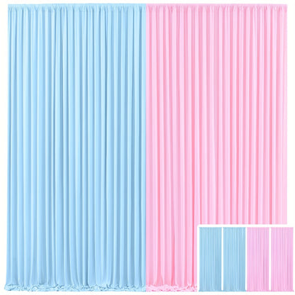 Backdrop Curtains 4 Pack 59x118 Inch – Wrinkle-Resistant Non-Transparent Party Decoration Fabric with Pole Pocket, Machine Washable & Reusable for Wedding, Birthday, Christening, Graduation & Holiday Events