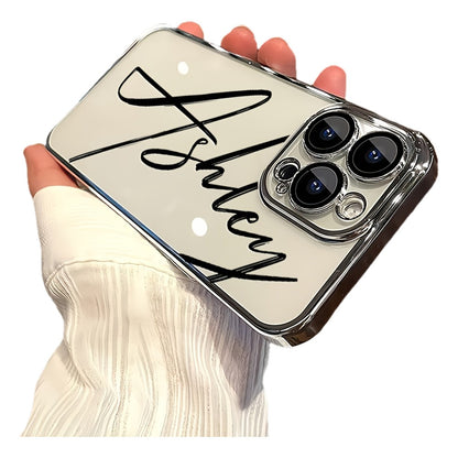 Custom Name Calligraphy Phone Case Personalized Transparent DIY Gift for iPhone 17 16 15 14 13 12 11 Pro Max Plus Air & Samsung Galaxy S25 S24 S23 S22 Ultra Plus