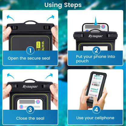 Buoyant Waterproof Phone Dry Bag 2 Pack for iPhone 16 15 14 13 12 11 Pro Max Samsung Galaxy – Float Pouch Beach Pool Water Park Kayaking Universal Fit