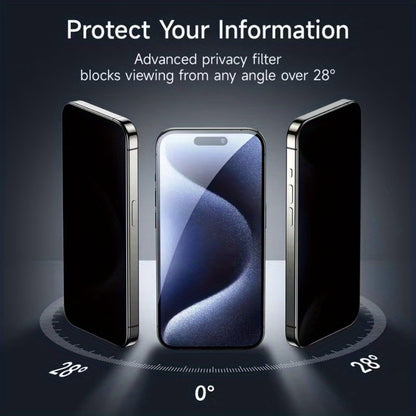 Privacy Screen Protector for iPhone 360° Anti-Peep 9H Tempered Glass – Full Coverage Blue Light Filter, Face ID Compatible, iPhone X XS XR 11 12 13 14 15 16 17 Air Pro Max Plus