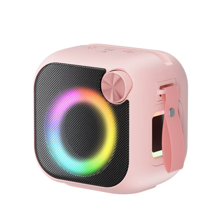 RGB Bluetooth Speaker with Music Visualizer, Portable Wireless Speaker with Color-Changing LED Lights for Gaming & Parties, USB/TF/AUX/Type-C, Compatible with PC Smartphone Tablet TV