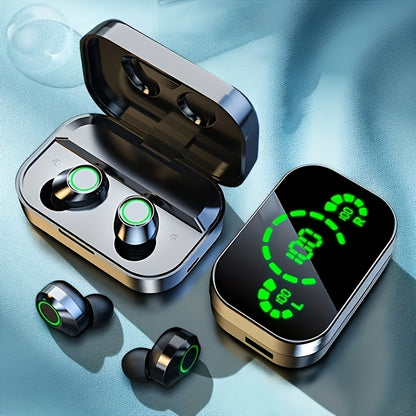Anime Design Wireless Earbuds with Digital Display, Bluetooth 5.4 HiFi HD Stereo Noise Cancelling, USB-C Charging, App & Volume Control, Mirror Fashion Look, Comfortable Fit for Adults, Gift Idea