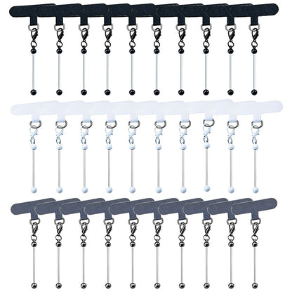 Beadable Phone Tether Tab Set 30pcs – DIY Phone Lanyard Adapter Kit with Blank Beadable Bars for Custom Phone Charms, Keychains, Bag Tags & Bridesmaid Gift Craft Projects