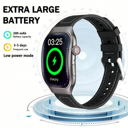 Ultra-Thin Curved Screen Smart Watch with Music Control & SMS Notifications – 2.01" Slim Lightweight Design Call Reminders Health Monitoring Compatible with Android iPhone Unisex Gift for Men Women