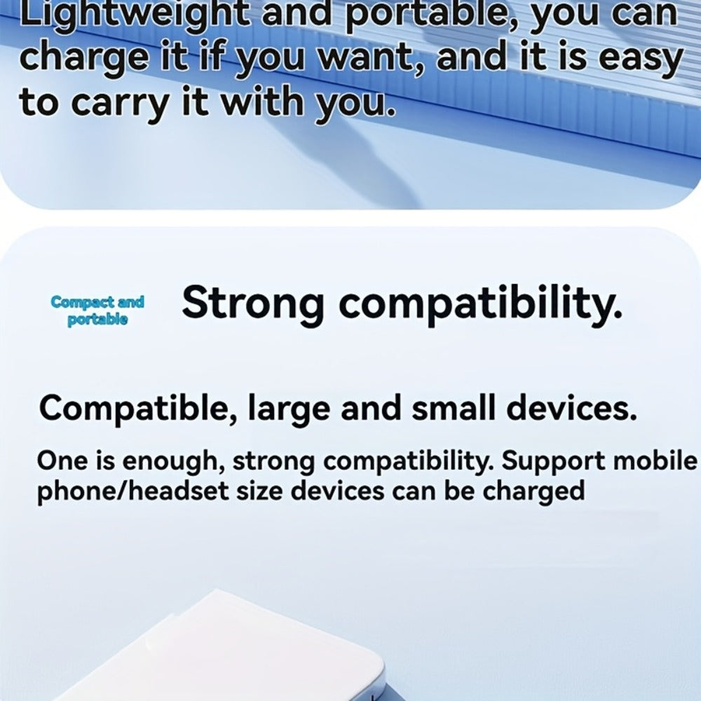 5000mAh Portable Charger with Built-In 2-in-1 Lightning & USB-C Connector - Slim Mini Power Bank 18.5W Fast Charging Compatible with iPhone 17 16 15 14 13 12 11 Samsung Android