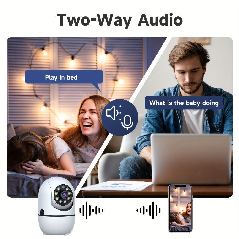 Alexa Compatible Indoor Security Camera 2-Pack, 355° Pan Tilt, Full-Color Night Vision, Dual-Band 2.4G/5G WiFi, Motion Detection, Two-Way Audio, 256GB TF & Cloud Storage – Baby Pet Home Monitor