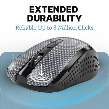 Silent Wireless Mouse Ergonomic Quiet Click – 2.4GHz, 18-Month Battery, 800/1200/1600 DPI Optical Sensor, Plug & Play Nano Receiver for PC, Laptop, Chromebook & Mac | Gray & Black