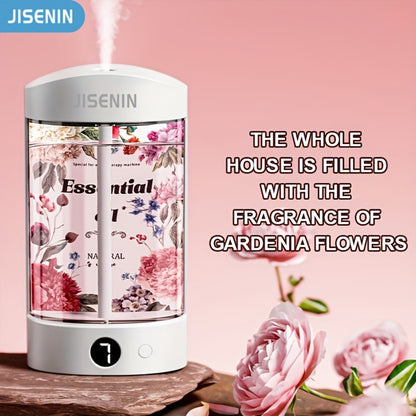 Mini Aroma Diffuser & Humidifier 2-in-1 Portable USB Rechargeable – 7-Level Timer, Silent Operation, LED Display, Auto Shut-Off, Essential Oil Bundles for Home Car Office Travel