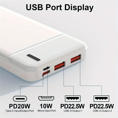 10000mAh Slim Power Bank PD 22.5W Super Fast Charging – Dual USB-A Output, 20W USB-C Input/Output, Lightweight Travel Portable Charger for Smartphones, Tablets & Heated Clothes, Gift for Men & Women