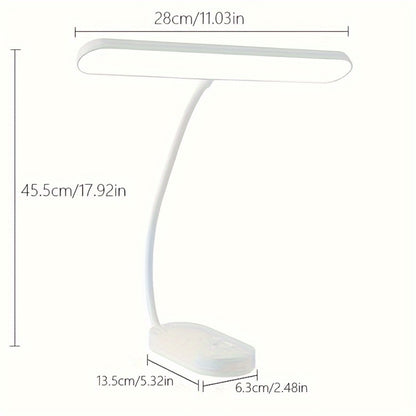 Eye Care LED Desk Lamp Gooseneck Flexible Neck – No Flicker, 3 Color Temperatures Dimmable, USB Charging Port, Table Reading Light for E-Book, Study, Home Office & Bedroom