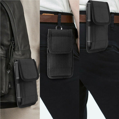 Belt Clip Phone Holster Pouch Universal 5.5–6.5 Inch Nylon Vertical Cell Phone Case Keychain Loop Pen Slot for iPhone Samsung Moto Android – Outdoor Hiking Work Construction Carry