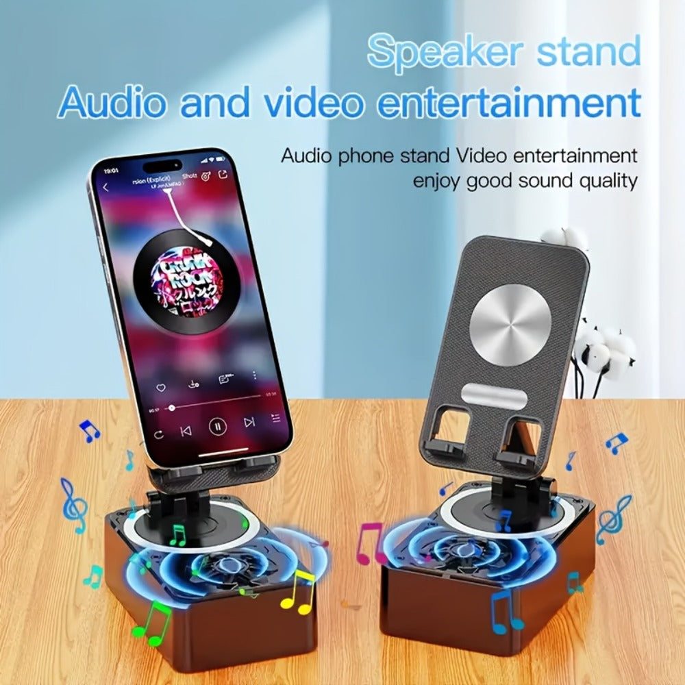 Turtle Shell Bluetooth Speaker with Phone Stand – Portable Outdoor Wireless Speaker, 1200mAh Battery, 6-Hour Playtime, Loud Bass, USB Charging Cable, Perfect for Home, Car, Travel & Camping